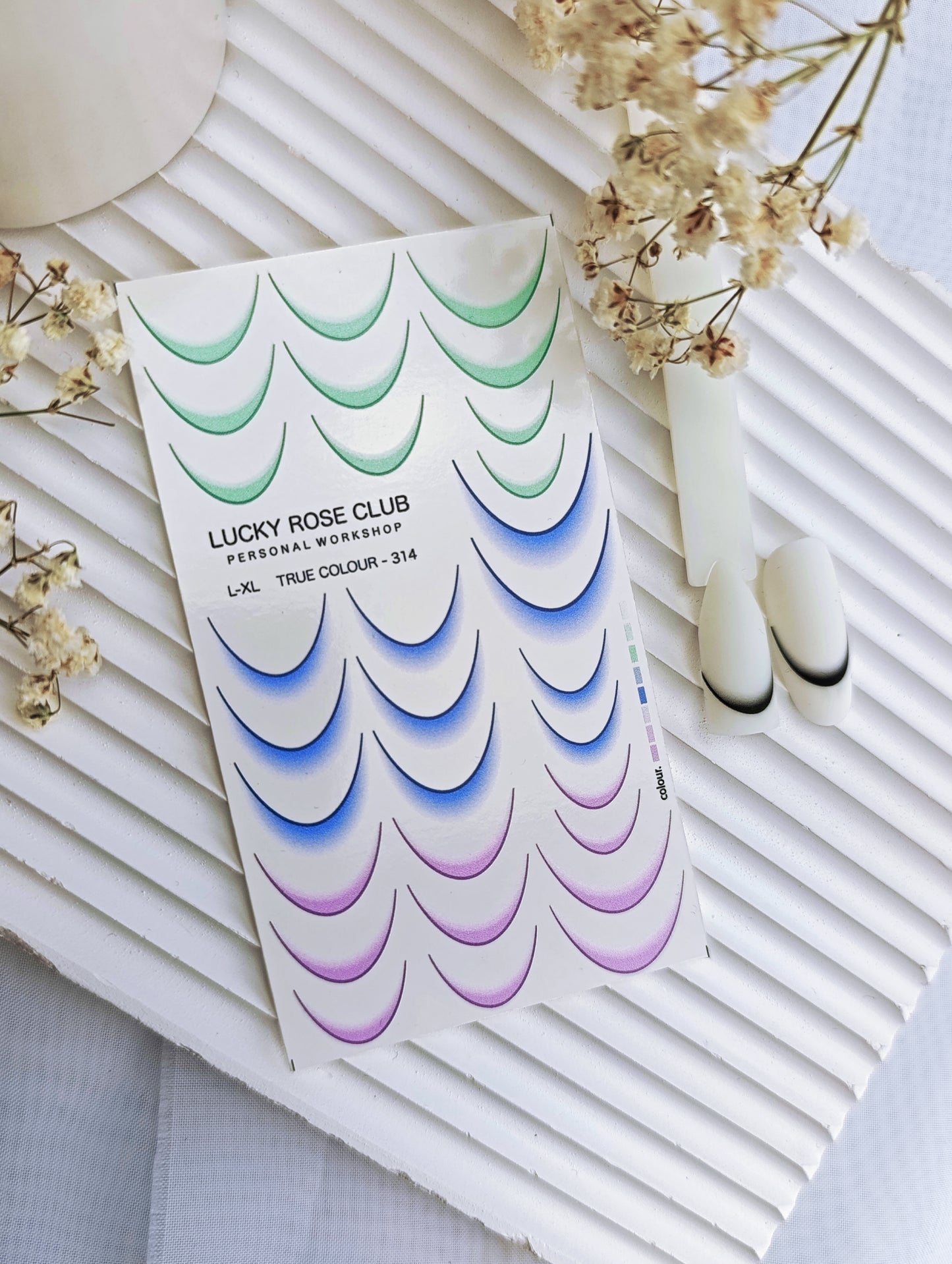 Lucky Rose L-XL #314 PEGATINAS PARA UÑAS