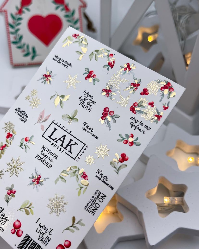 NAVIDAD Lak Slider#F157 PEGATINAS PARA UÑAS