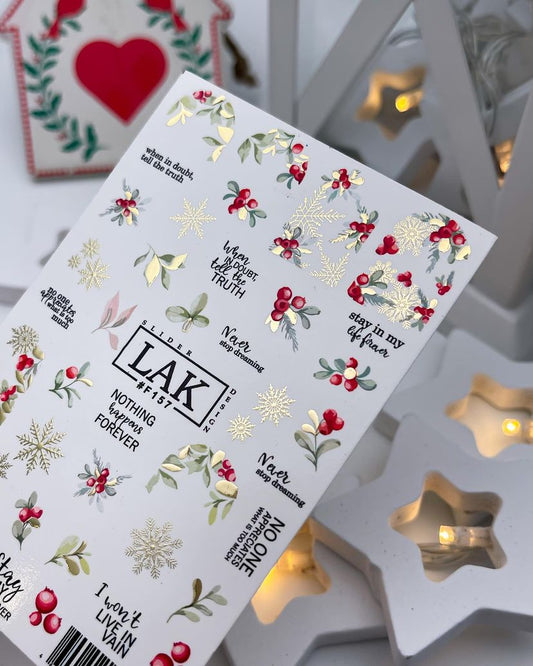 NAVIDAD Lak Slider#F157 PEGATINAS PARA UÑAS