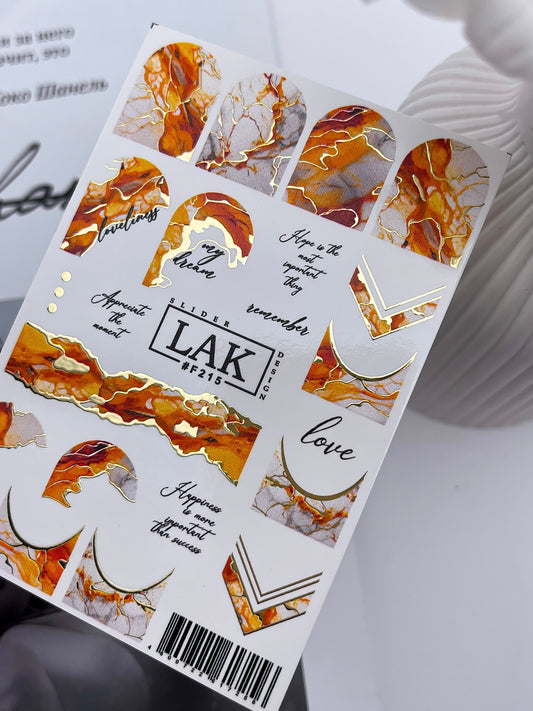 Lak Slider #F215 Pegatinas para uñas