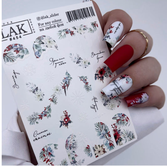 NAVIDAD Lak Slider#454PEGATINAS PARA UÑAS